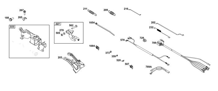 Controls Group Diagram and Parts List for 385777-0009-B5  Briggs and Stratton Engine